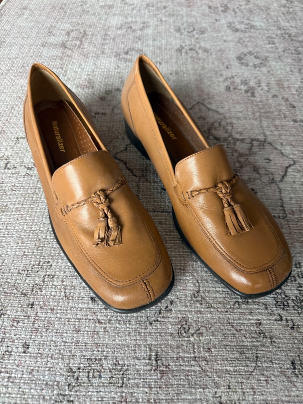 Naturalizer Cognac Leather Tassel Loafers